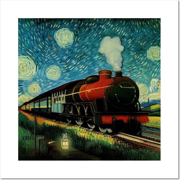 Starry Night Wizarding Express Train Wall Art by Grassroots Green